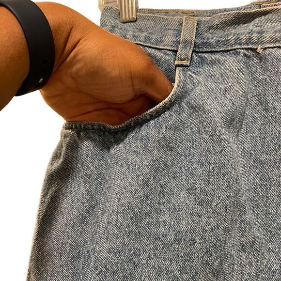 True Blue Denim Skirt Juniors 9/10 Wrap Mini Rigid Light Blue Jean Retro Y2K - Picture 6 of 9